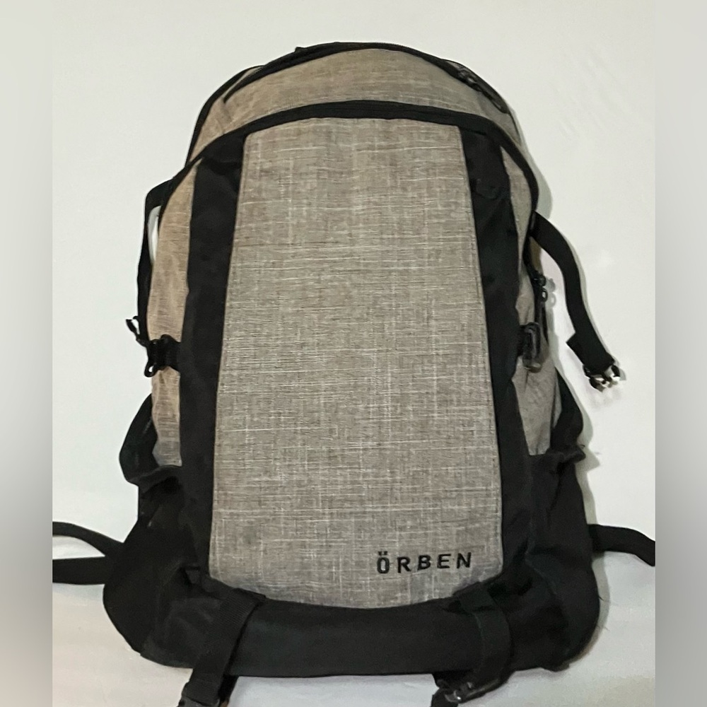 ORBEN Backpack Padded Laptop Bag Gray Black Day Pack Pockets Unisex Carry On